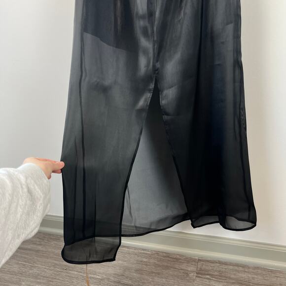 NWT Reformation Cana Black Halter Top Back Slit Long Occasion Dress (Sz 12) - Picture 9 of 13